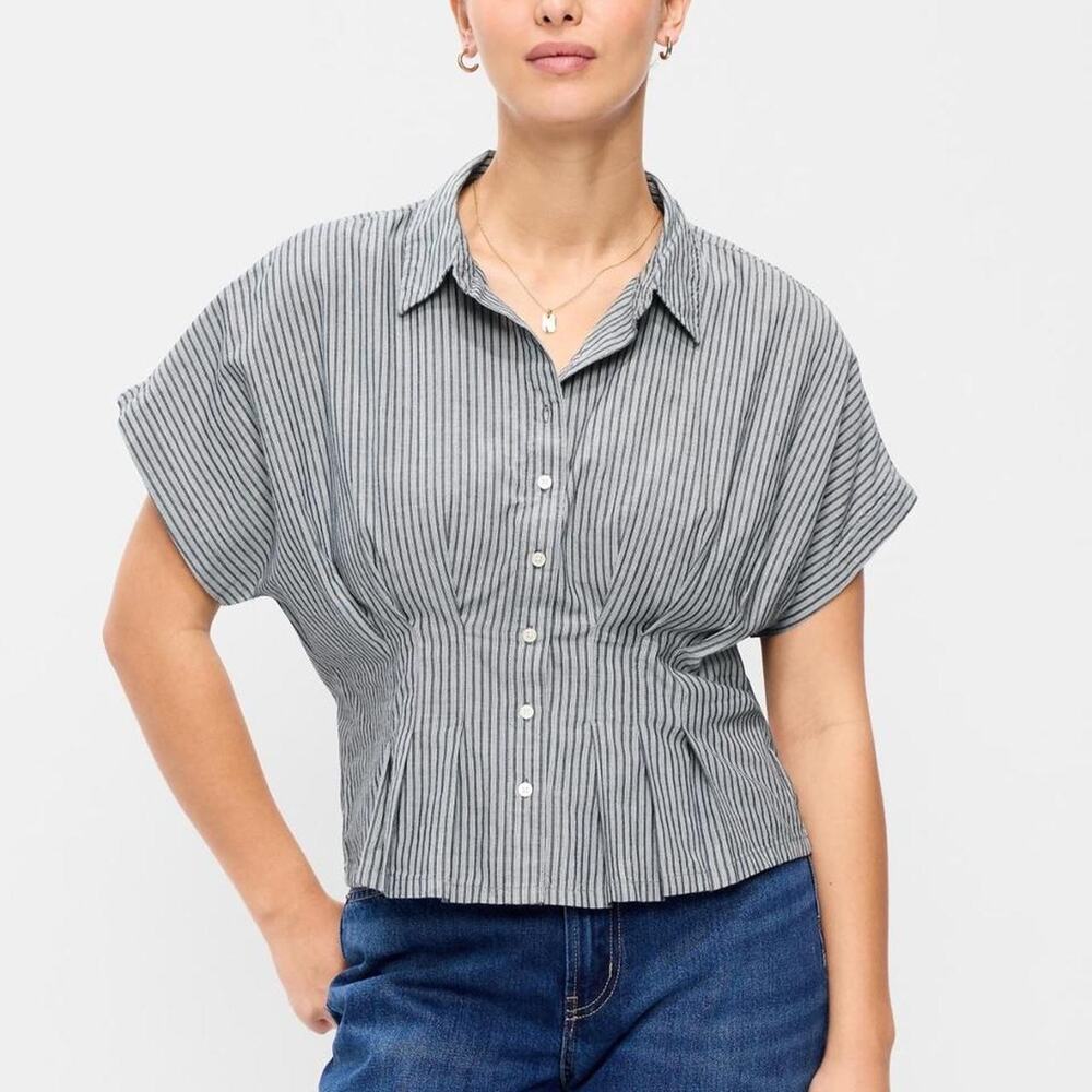 Old navy cinched waist striped top